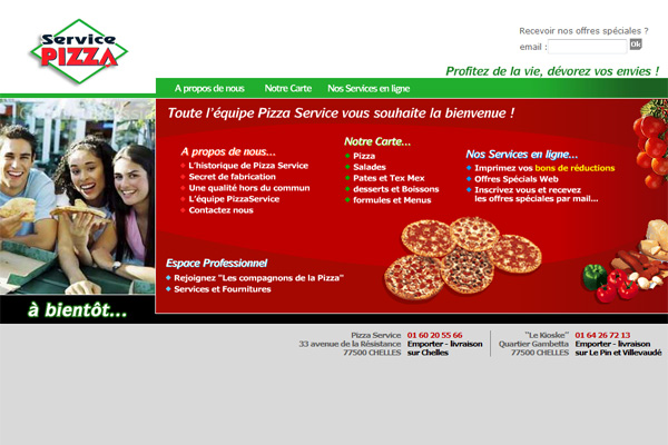 Site Internet - Pizza Service