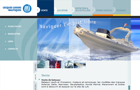 Site internet présentant l'acitivité de Lecques Loisir Nautique. Spécialistes dans la vente, la location et l''accastillage de bateaux.